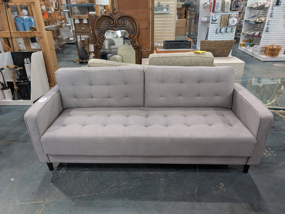 Modern Grey Grid-Tufted 3-Seater Sofa (used)