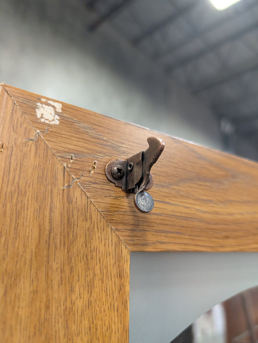 Vintage Wood And Etched Glass Locking Gun Cabinet (Used)