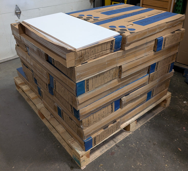 Matte White Ceramic Wall Tile – 12"×24" - 2-36B700 (8pcs/box 15.2sqft/box) (New)