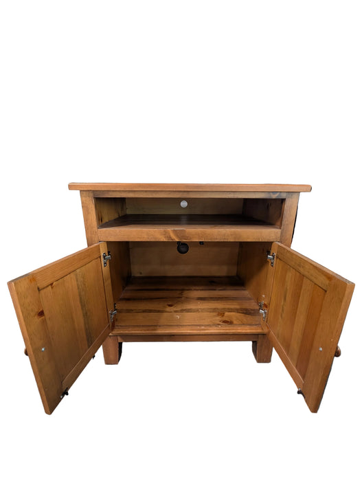 Rustic Solid Pine 2-Door Media Cabinet (used)