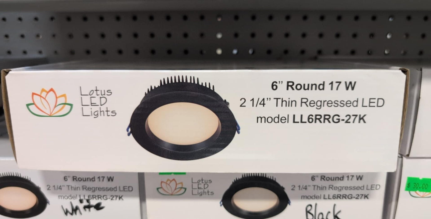Lotus LED Lights 6" 2 1/4" Thin Regressed LED Light Black (new)