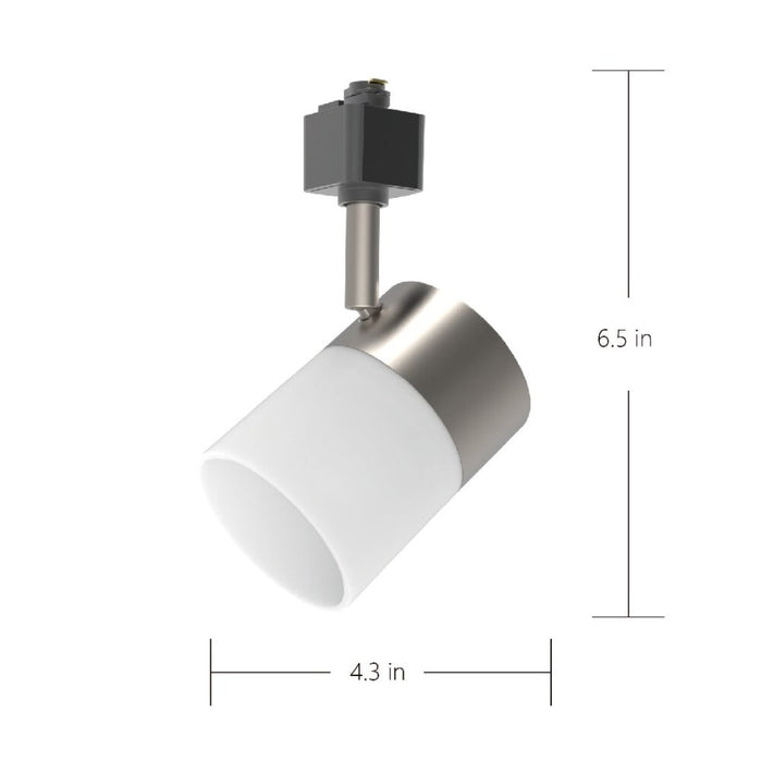 4-inch 1-Light Integrated LED Dimmable Brushed Nickel Track Lighting Head with Frosted Glass Shade (New)