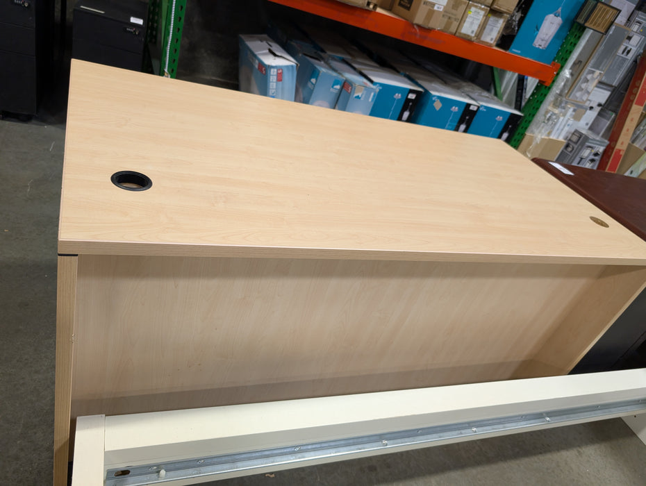 Maple Laminate Desk With Single Pedestal File Cabinet (Used)