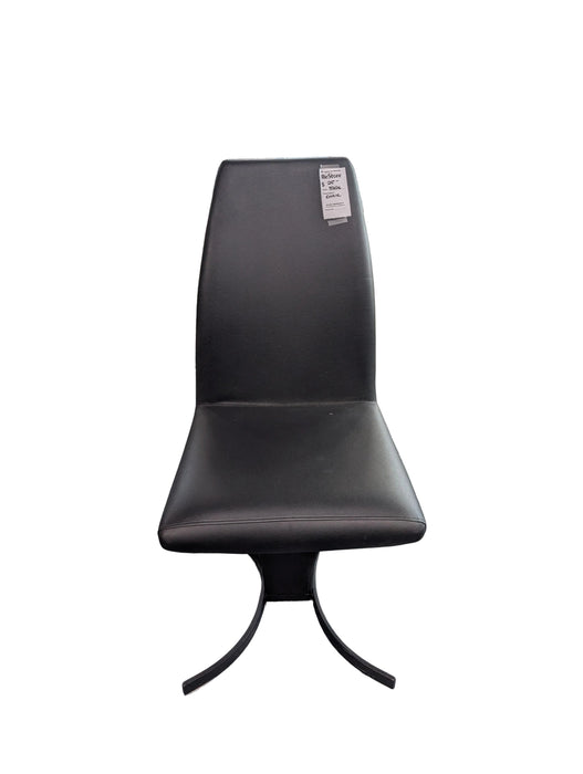 Modern Ergonomic S-Curve Dining Chair in Black Faux Leather (used)