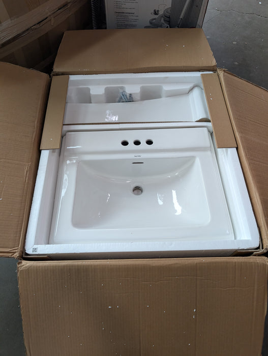 DeerValley 26.4 in. W x 19.7 in. D Rectangular Combo Bath Pedestal Sink in White (new)