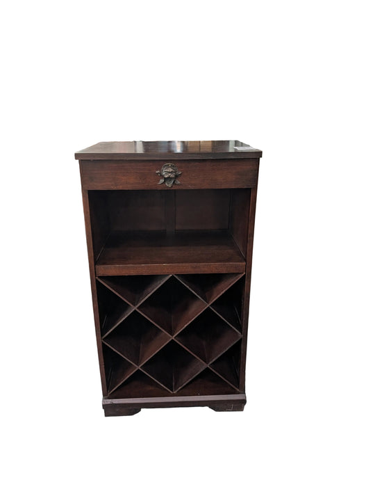 Dark Wood Wine Rack & Bar Cabinet (used)