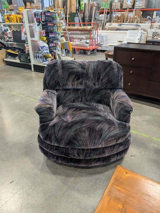 Vintage 1980's Clamshell Midnight Plume Sectional And Armchair (Used)