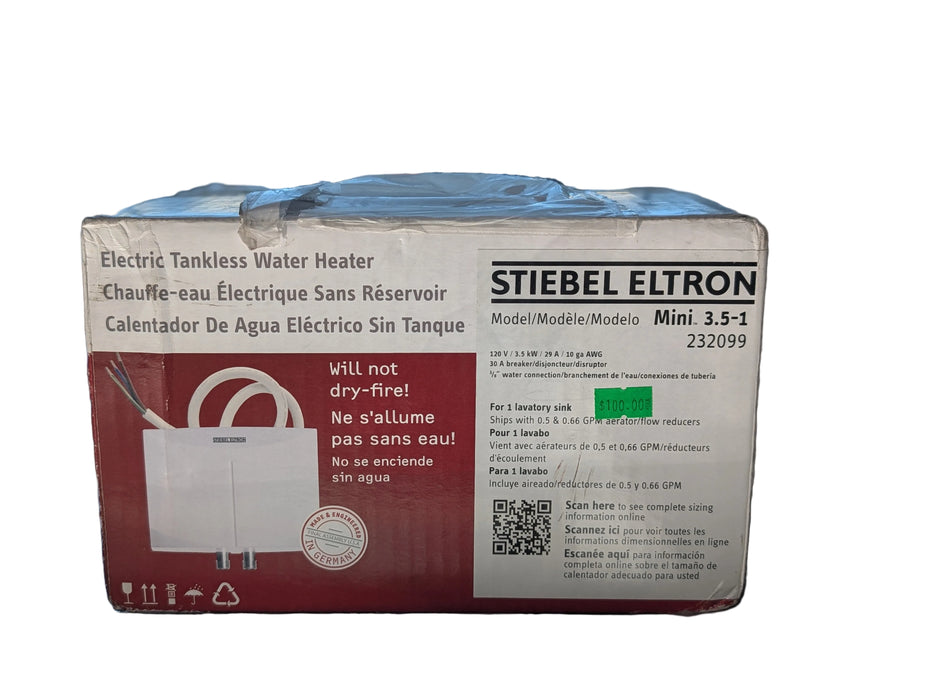 Stiebel Eltron Mini 3.5 3.5 KW Point of Use Tankless Electric Water Heater