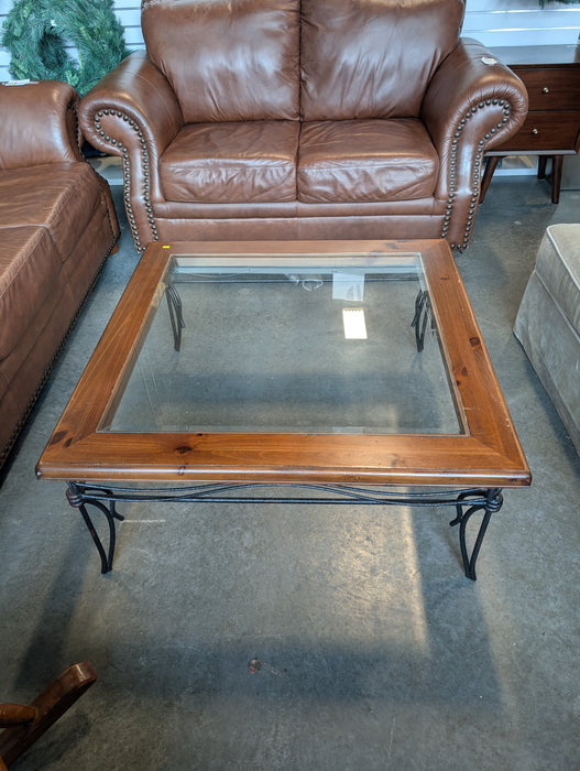 Wood & Wrought Iron Coffee Table (Used)