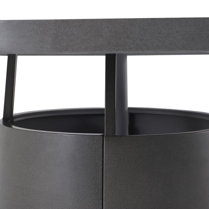 Beauford 45 in. Dia. Steel-Frame Round Outdoor Dining Table in Faux Concrete (New)