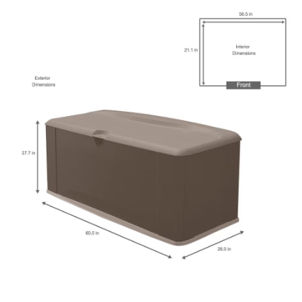 Rubbermaid 16 cu. ft. Extra Large Weather Resistant Resin Outdoor Storage Patio Deck Box with Seat