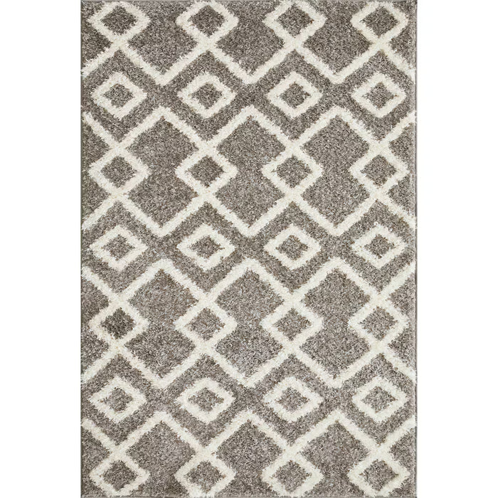 Natco Loomaknoti Vemoa Adeta Gray/Cream 4 ft. x 6 ft. Geometric Polyester Area Rug (New)