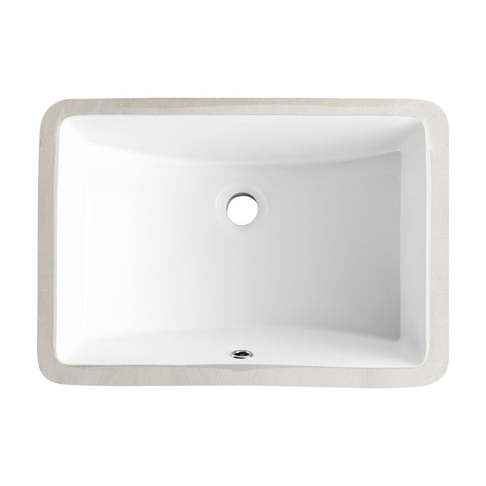DeerValley 21 in. L x 15 in. W Rectangular Undermount Bath Sink in White (New)