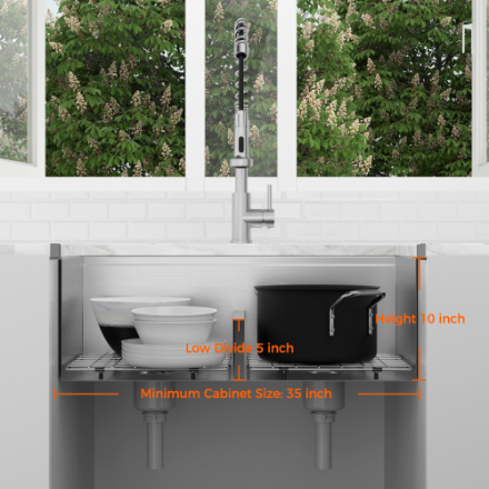 Glacier Bay 31.5" Double Bowl Rectangular Stainless Steel Dual Mount Kitchen Workstation Sink Combo (New)