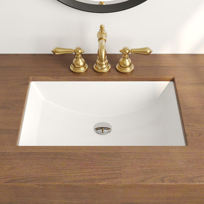DeerValley 21 in. L x 15 in. W Rectangular Undermount Bath Sink in White (New)