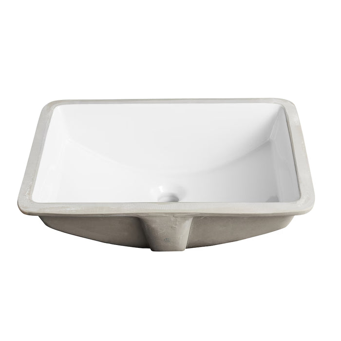 DeerValley 21 in. L x 15 in. W Rectangular Undermount Bath Sink in White (New)