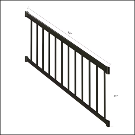 Peak RailBlazers Aluminum Deck Railing - Stair Kit with Pickets Kit - 6 ft. Matte Black (new)