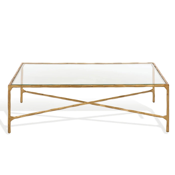 Evelynn Single Coffee Table - Table Base Color Brass, Table Top Color Clear - SFV9500A