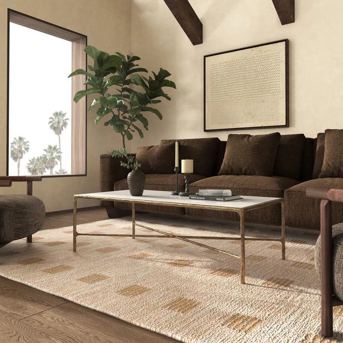 Evelynn Single Coffee Table - Table Base Color Brass, Table Top Color Clear - SFV9500A