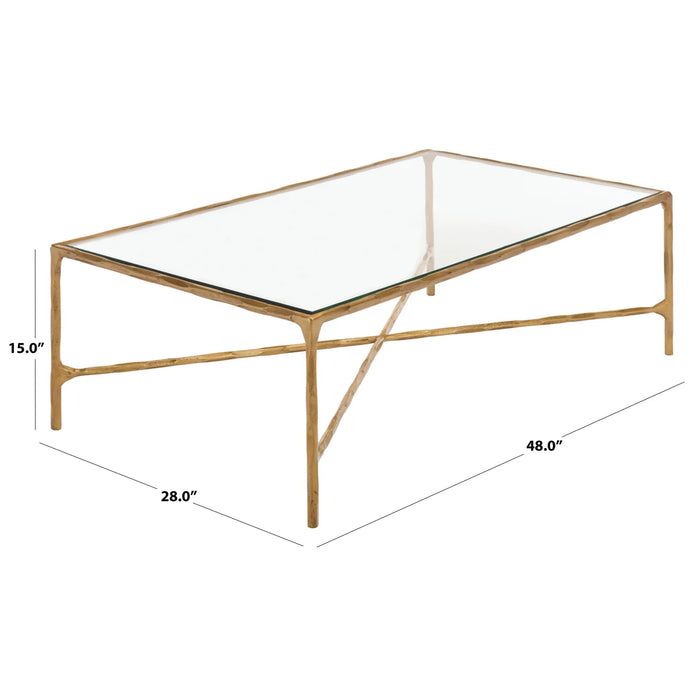 Evelynn Single Coffee Table - Table Base Color Brass, Table Top Color Clear - SFV9500A