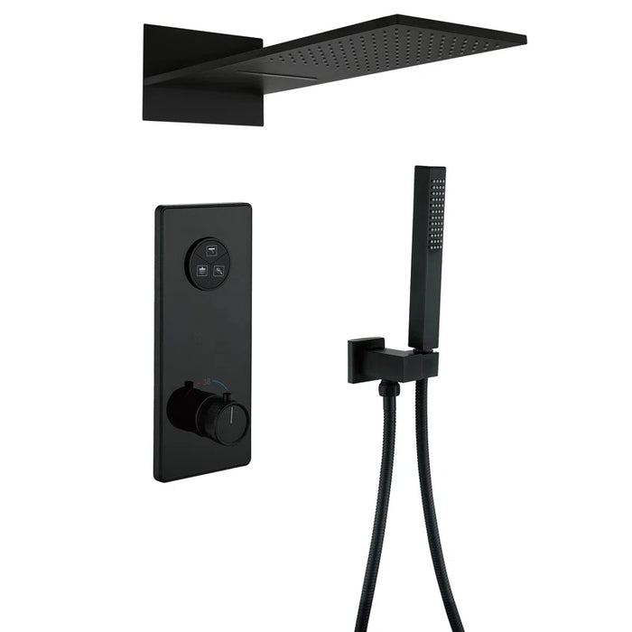Rbrohant Thermostatic Shower System in Matte Black