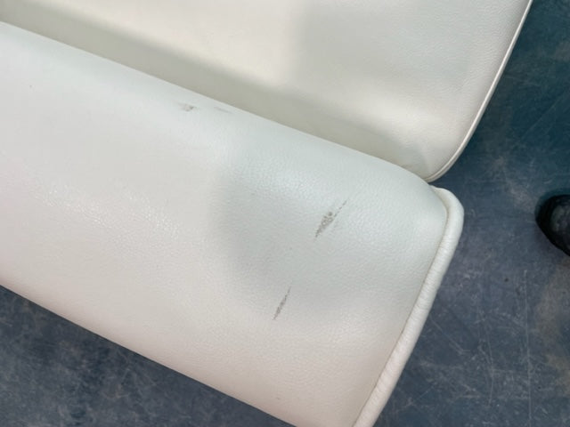Cream Leather Loveseat