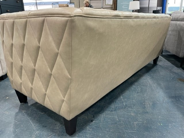 Beige Faux Leather Sofa