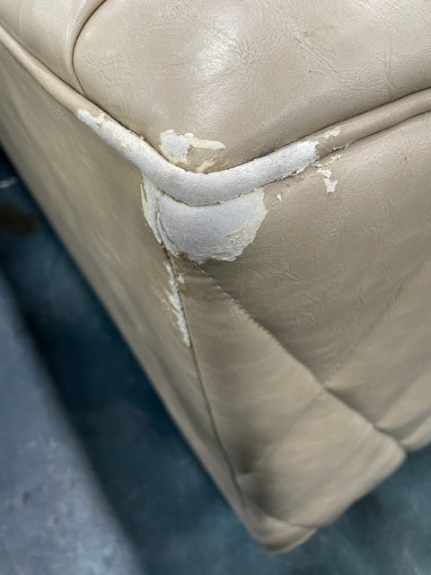 Beige Faux Leather Sofa