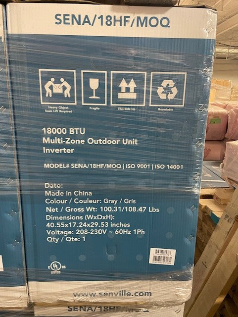 SENA 18000 BTU Mini Split Air Conditioner-Heat Pump (new)