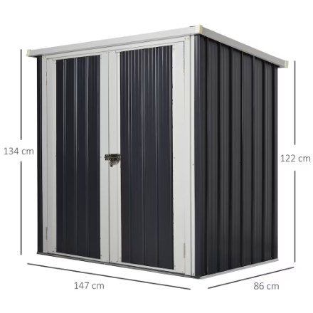 Outsunny 5 ft. x 3 ft. Garden Storage Shed Metal Tool House