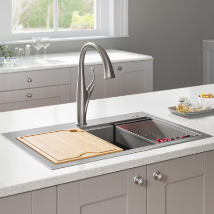 Kraus 32" Drop In Undermount Single Bowl Stainless Steel Sink with Accessories
