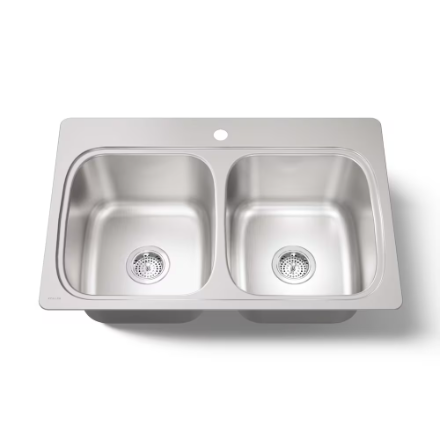 Kohler Verse 33" Drop-In Stainless Steel Double Bowl Kitchen Sink (New)