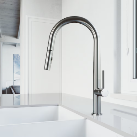Vigo Greenwich Single-Handle Pull-Down Sprayer Kitchen Faucet in Stainless Steel