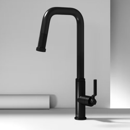 Vigo Hart Angular Single-Handle Pull-DownKitchen Faucet in Matte Black