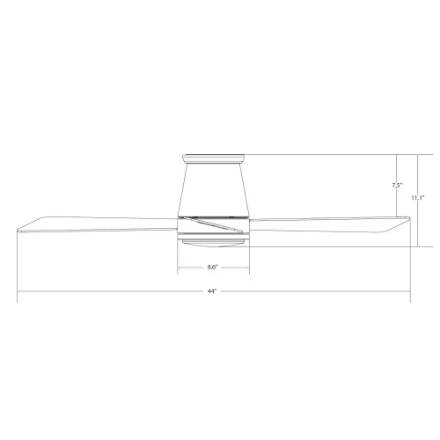 Hug 44" 3-Blade Smart Flush Mount Ceiling Fan (New)