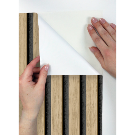 NuWallpaper Oak Slat Wood Peel & Stick Wallpaper (New)