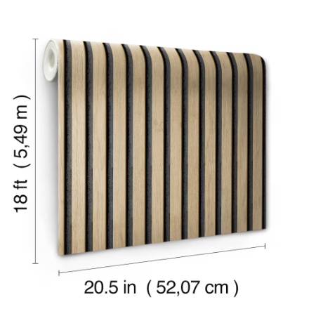 NuWallpaper Oak Slat Wood Peel & Stick Wallpaper (New)