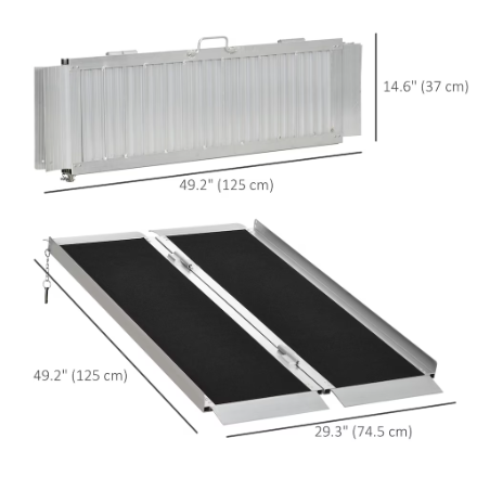 HOMCOM 4ft Aluminum Portable Wheelchair Ramp (New)