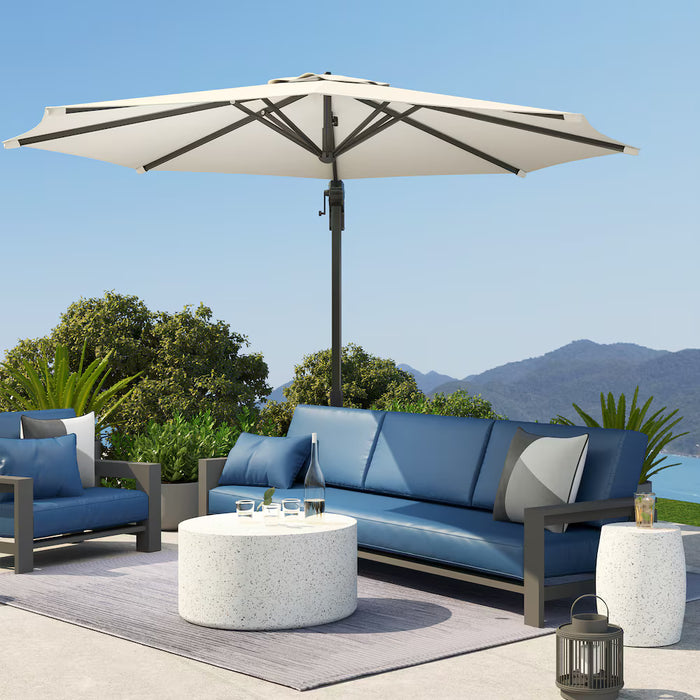 Outsunny 10' Offset Patio Umbrella 360° Cantilever Umbrella, White (New)