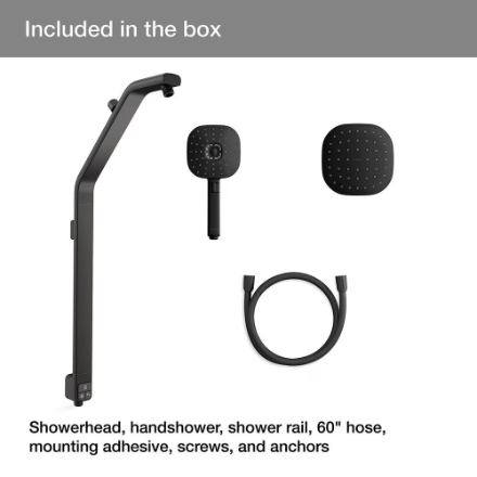 KOHLER Windet 3-in-1 Showering Rail Combo Kit in Matte Black