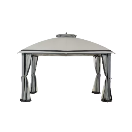 Hampton Bay Winfield 11 ft. x 13 ft. Soft Top Gazebo with Netting
