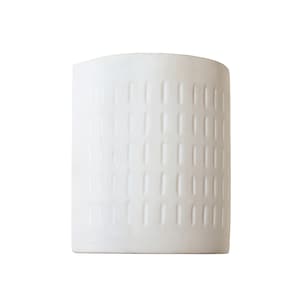 1-Light White Wall Sconce with Paintable Ceramic Shade