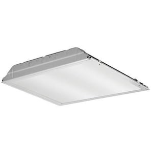 2-Foot Square White LED Lay-In Troffer with Prismatic Lens
