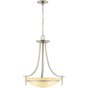 Brushed Nickel Light with Alabaster Glass Shade