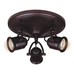 11-Inch 3-Light Antique Bronze Round Track Light with Adjustable Heads