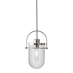 6.5-Inch 1-Light Pendant with Clear Glass and Polished Nickel Finish