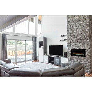 34" Wall-Mounted Electric Fireplace with Acrylic Ember Bed