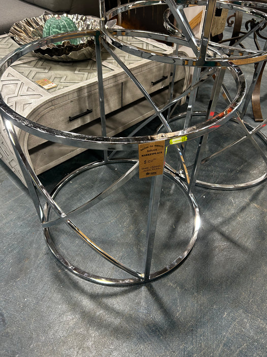 Chrome Accent Table Base