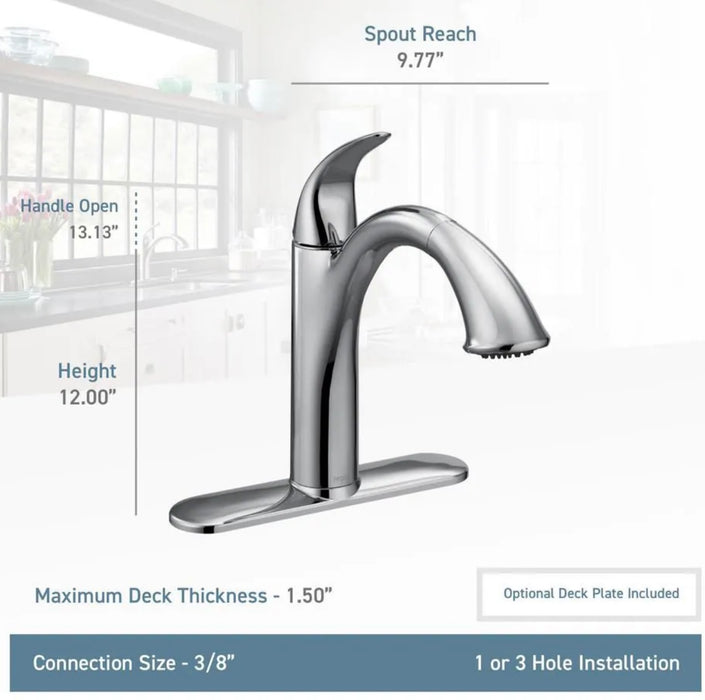 Chrome Pullout Kitchen Faucet