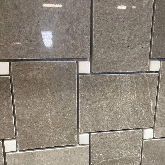 Basketweave Mosaic Backsplash – Stone Tile, Shiny Finish (new)